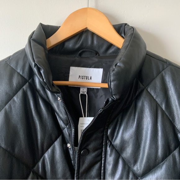 Revolve Pistola Callista Puffer Jacket Removable Sleeves Black Size Large - Picture 6 of 16